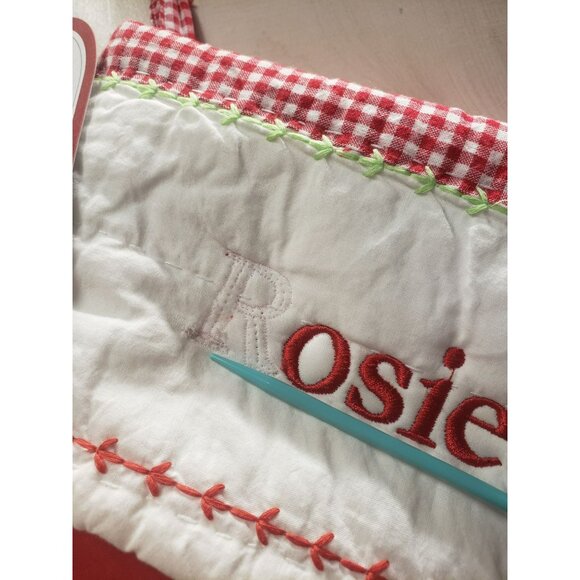 Pottery Barn Kids Quilted Christmas Stocking Labrador w Antlers, Bad Monogram - Picture 2 of 7